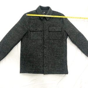 H&M gray textured insulated wool jacket small